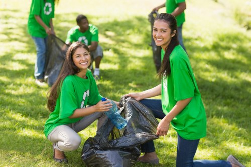 Professional waste clearance team at work